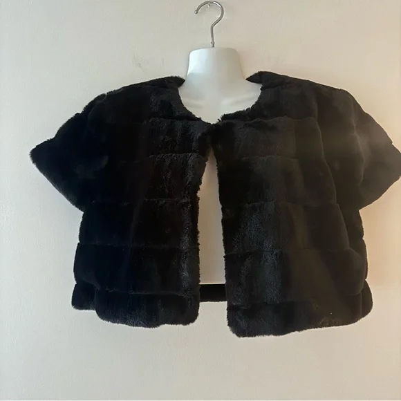 Jason Wu Black Faux Fur Vest bolero - Picture 1 of 10